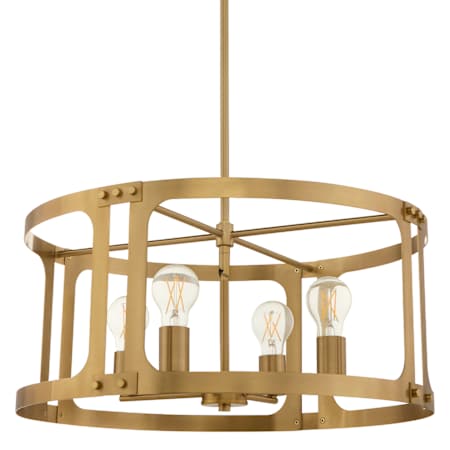 Quorum International Colburn 4 Light 22" Wide Pendant Brushed Brass