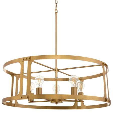 Quorum International Colburn 5 Light 29" Wide Pendant Brushed Brass