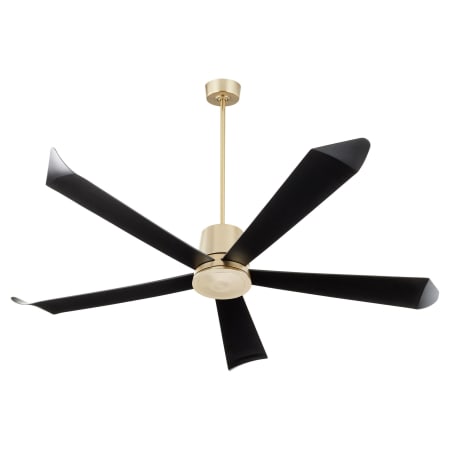 Quorum International Rova 72" 5 Blade Indoor / Outdoor Ceiling Fan with Wall Control Aged Brass