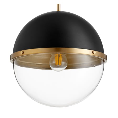 Quorum International 12-3/4" Wide Pendant Noir / Aged Brass