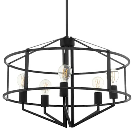 Quorum International Tobin 5 Light 24" Wide Pendant Matte Black