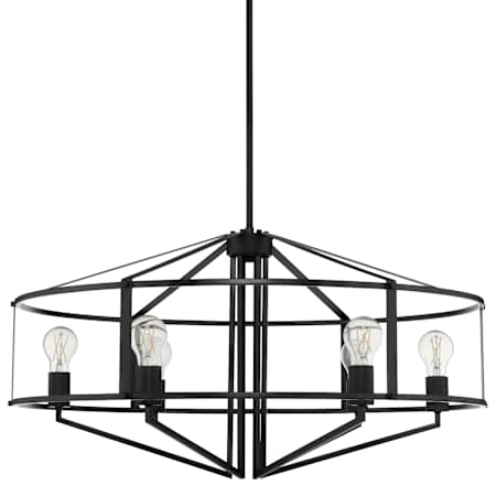 Quorum International Tobin 6 Light 32" Wide Pendant Matte Black