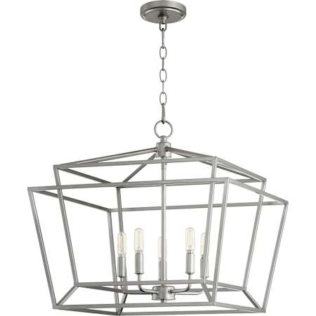 Quorum International Monument 5 Light 21" Wide Chandelier Classic Nickel