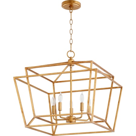 Quorum International Monument 5 Light 21" Wide Chandelier Gold Leaf