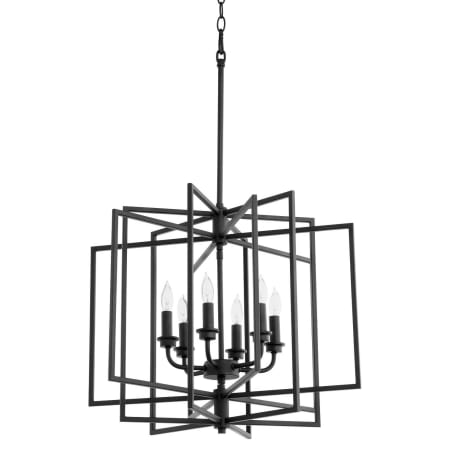 Quorum International Hammond 6 Light 22" Wide Taper Candle Pendant Textured Black