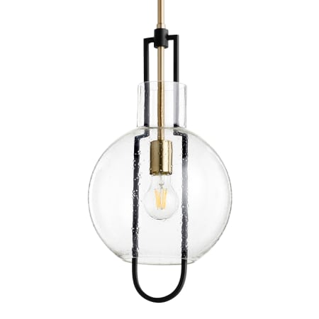 Quorum International 10" Wide Mini Pendant Noir / Aged Brass