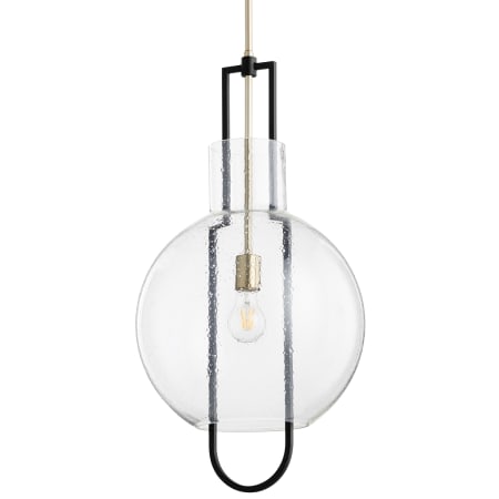 Quorum International 14" Wide Pendant Noir / Aged Brass