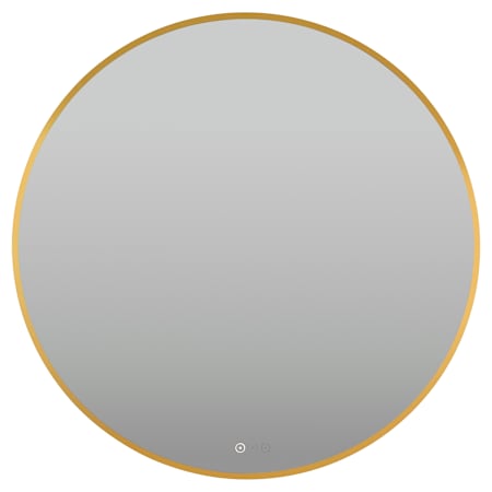 Quorum International Soleil 36" Diameter Circular Flat Steel Framed Wall Mounted Bathroom Mirror with LED Lighting Brushed Brass