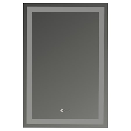 Quorum International Mime 24"W x 36"H Rectangular Flat Frameless Wall Mounted Bathroom Mirror with LED Lighting Mirrored Glass