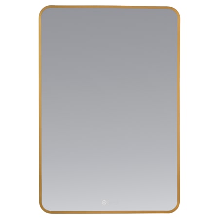 Quorum International Aero 24"W x 36"H Rectangular Flat Steel Framed Wall Mounted Bathroom Mirror with LED Lighting Brushed Brass