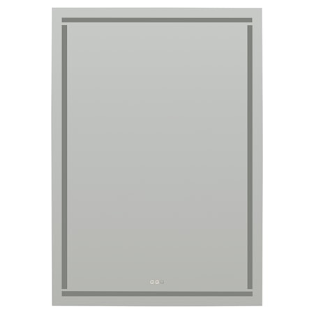 Quorum International Lingo 42"W x 60"H Rectangular Flat Frameless Wall Mounted Bathroom Mirror with LED Lighting Mirrored Glass