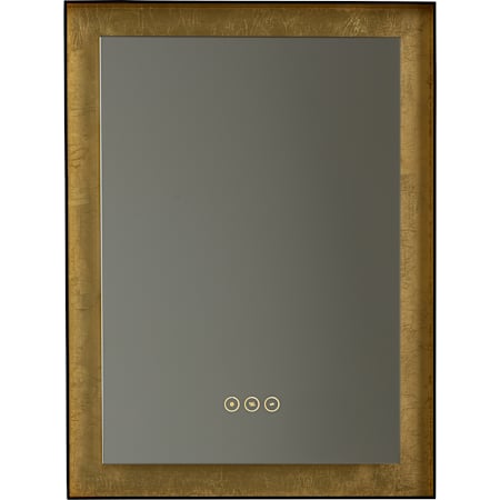 Quorum International Dorato 18"W x 24"H Rectangular Flat Steel Framed Wall Mounted Bathroom Mirror with LED Lighting Gold Leaf