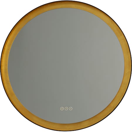 Quorum International Dorato 30" Diameter Circular Flat Steel Framed Wall Mounted Bathroom Mirror with LED Lighting Gold Leaf