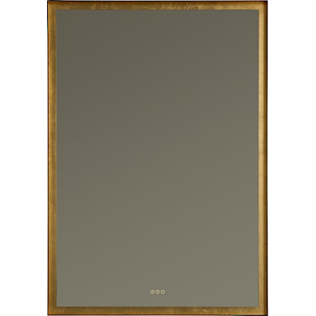 Quorum International Dorato 60"W x 42"H Rectangular Flat Steel Framed Wall Mounted Bathroom Mirror with LED Lighting Gold Leaf