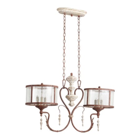 Quorum International La Maison 6 Light 34.5" Island / Billiard Fixture Manchester Grey w/ Rust Accents