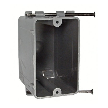 Raco 2-1/4" Single Gang Cable Box with Captive Nails Gray