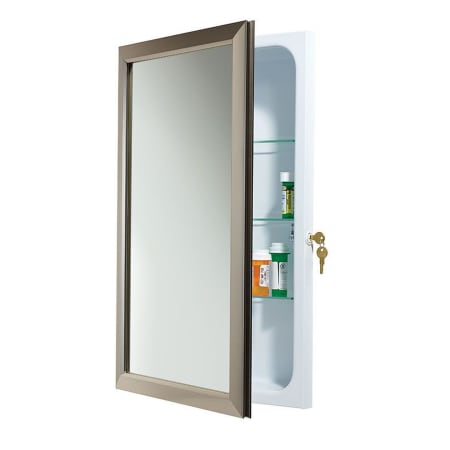 Rangaire Hampton Locking 15-3/4" x 25-1/16" Single Door Medicine Cabinet Satin Nickel