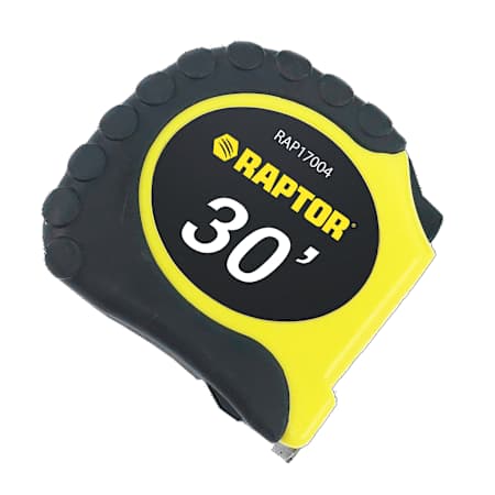 Raptor Tools 30" Tape Measure with Rubber Casing Yellow / Black