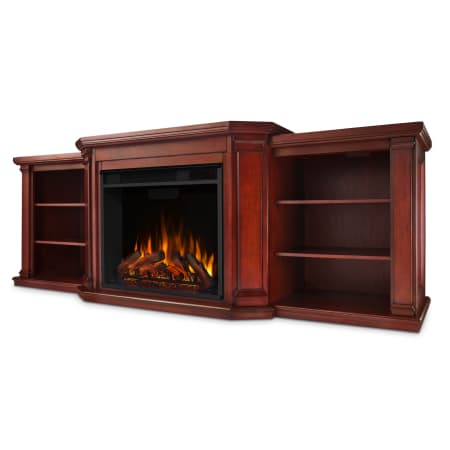 Real Flame Valmont 4,780 BTU / 1,500W 75 Inch Wide Freestanding Media Console Electric Fireplace with Remote Control Dark Mahogany