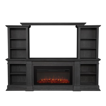 Real Flame Monte Vista 108 Inch Wide Media Console with 5000 BTU / 1500W Electric Fireplace with Remote Control Antique Gray
