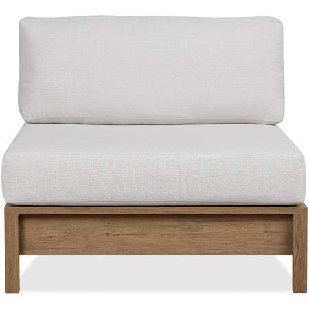 Real Flame Stratton Armless Outdoor Chair in Beechwood with Sunbrella Cushions Beechwood