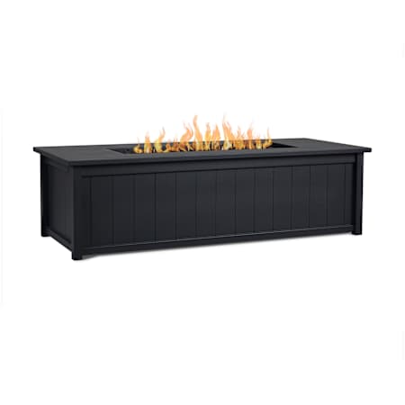 Real Flame 40 Inch Wide 50,000 BTU Free Standing Liquid Propane Rectangular Fire Table Charcoal