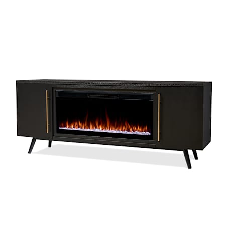 Real Flame Morris 72 Inch Wide 5,100 BTU Vent Free Electric Mantel Fireplace Black