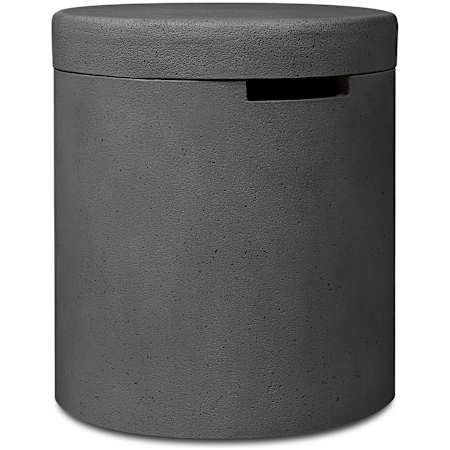 Real Flame Almanor 18" Round Concrete Propane Tank Cover and Side Table Carbon
