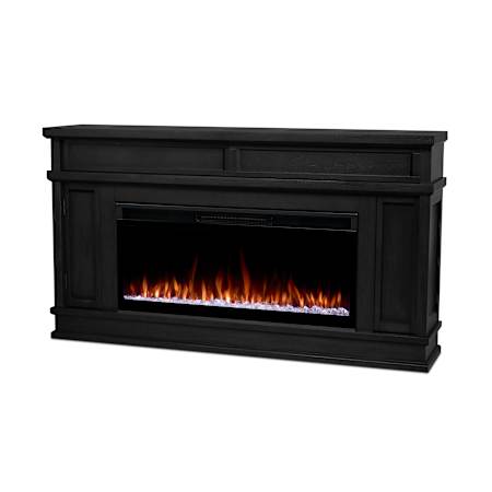 Real Flame Torrey 60 Inch Wide 5,100 BTU Vent Free Electric Mantel Fireplace Black