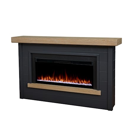Real Flame Bernice 67 Inch Wide 5,100 BTU Vent Free Electric Mantel Fireplace Charcoal