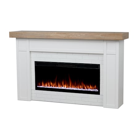 Real Flame Cravenhal 64 Inch Wide 5,100 BTU Vent Free Electric Mantel Fireplace White