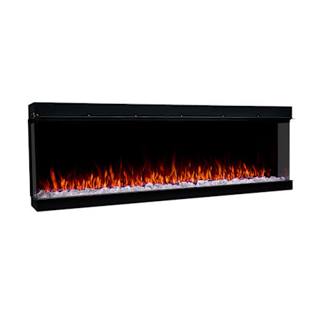 Real Flame Designer 64 Inch Wide 5,100 BTU Vent Free Smart Electric 3-Sided Fireplace Insert Black