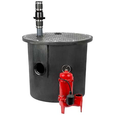 Red Lion RL-WCS50TA-24 - 1/2 HP Sewage Basin System (24"x24") with Tether Float and 2" Top Disc N/A