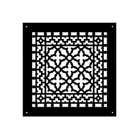 Reggio Registers Scroll Series 10" x 10" Floor Grille without Mounting Holes Black Aluminum