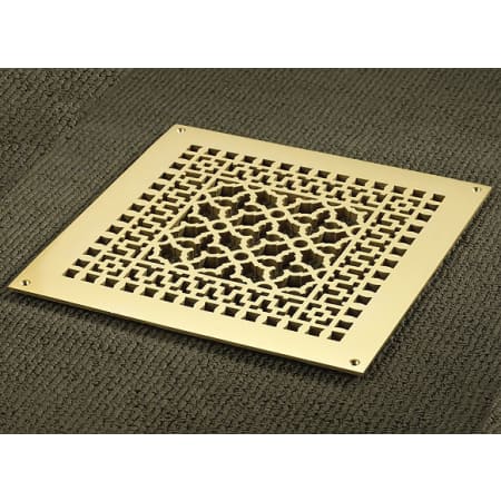 Reggio Registers Scroll Series 12" x 12" Floor Grille without Mounting Holes Brass