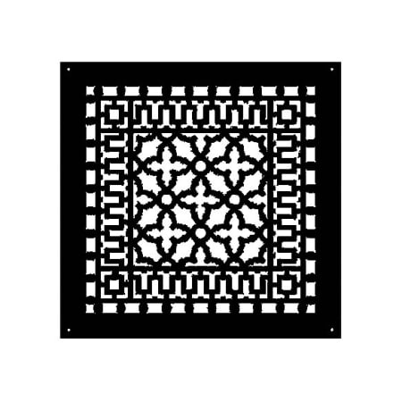 Reggio Registers Scroll Series 14" x 14" Floor Grille without Mounting Holes Black Aluminum