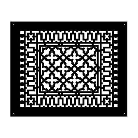 Reggio Registers Scroll Series 14" x 18" Grille with Mounting Holes Black Aluminum