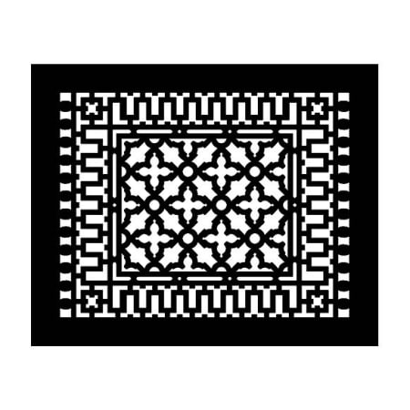 Reggio Registers Scroll Series 14" x 18" Floor Grille without Mounting Holes Black Aluminum