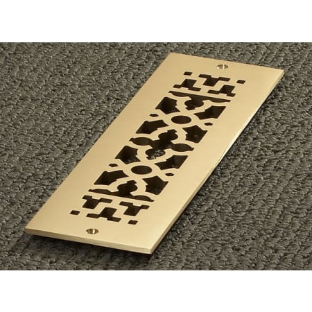 Reggio Registers Scroll Series 2-1/4" x 10" Grille with Mounting Holes Brass