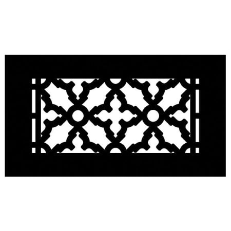 Reggio Registers Scroll Series 4" x 8" Floor Grille without Mounting Holes Black Aluminum