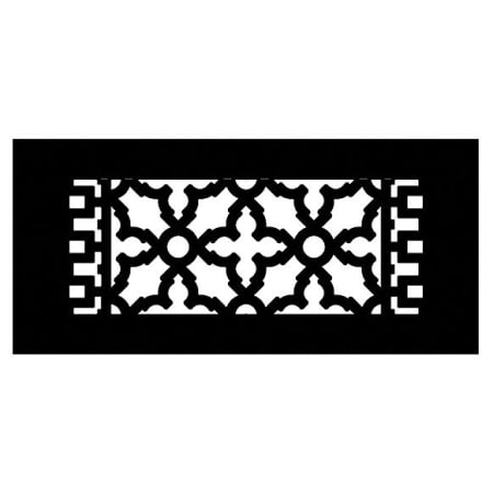 Reggio Registers Scroll Series 4" x 10" Grille with Mounting Holes Black Aluminum