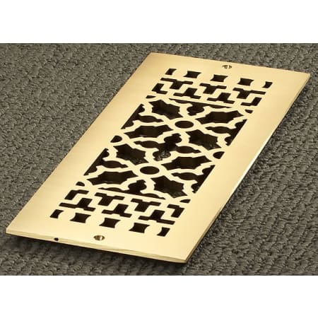 Reggio Registers Scroll Series 4" x 12" Floor Grille without Mounting Holes Brass