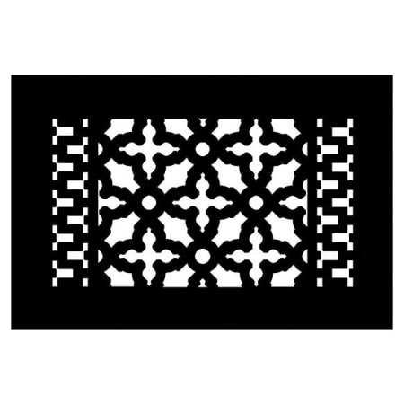 Reggio Registers Scroll Series 6" x 10" Floor Grille without Mounting Holes Black Aluminum