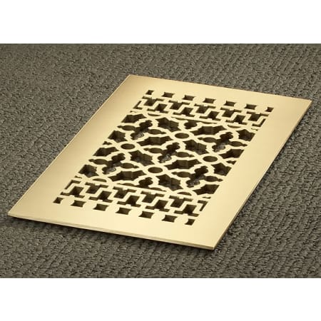 Reggio Registers Scroll Series 6" x 12" Floor Grille without Mounting Holes Brass