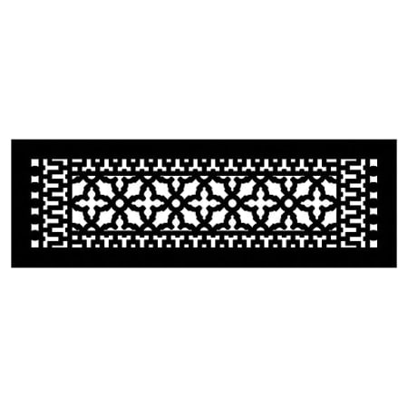 Reggio Registers Scroll Series 6" x 22" Grille with Mounting Holes Black Aluminum