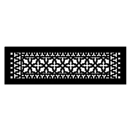 Reggio Registers Scroll 6" x 24" Aluminum Floor / Wall Grille with Mounting Holes Black Aluminum