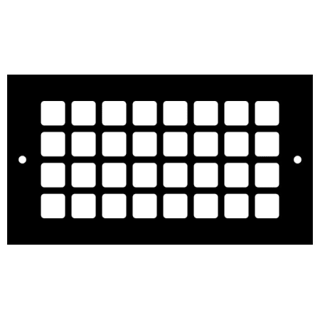 Reggio Registers Grid Series 4" x 8" Grille with Mounting Holes Black Steel