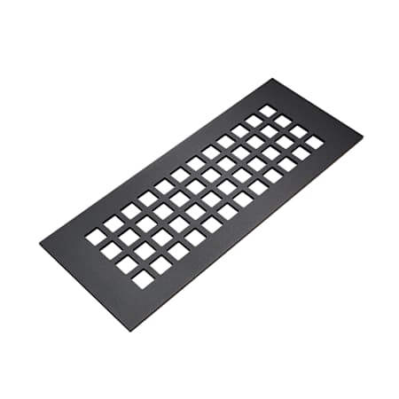 Reggio Registers Grid 4" x 10" Aluminum Floor Grille without Mounting Holes Black Aluminum