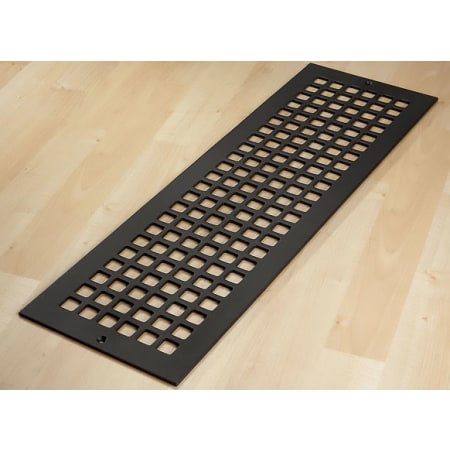 Reggio Registers Grid Series 6" x 24" Grille with Mounting Holes Black Steel
