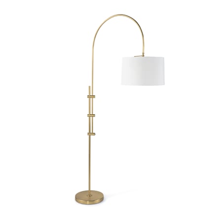 Regina Andrew Arc 84" Tall Gooseneck Floor Lamp Natural Brass